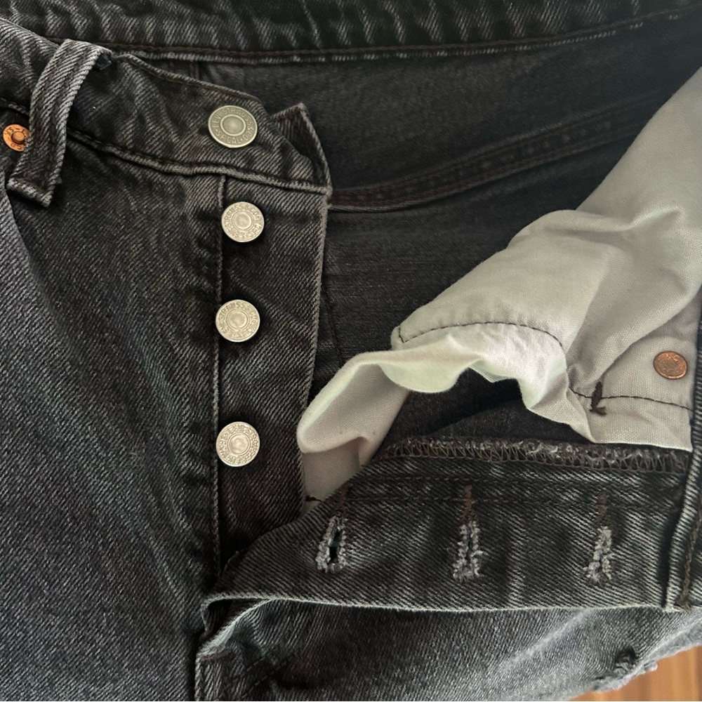 Women’s Levi’s Button Fly Black Jeans - Picture 5 of 7